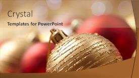  Presentation with decoration - Presentation design having christmas decoration background and a coral colored foreground