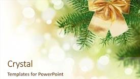  Presentation with decoration - Audience pleasing theme consisting of christmas decoration backdrop and a cream colored foreground