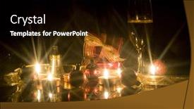  Presentation with christmas candles - Slide set consisting of solar pipes on roof - solar energy system background and a light blue colored foreground