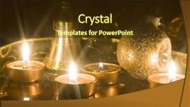  Presentation with christmas candles - Beautiful PPT theme featuring christmas decorations and candles backdrop and a wine colored foreground