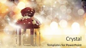  Presentation with christmas scene lantern - Beautiful slide deck featuring christmas decorations and red lantern backdrop and a blonde colored foreground