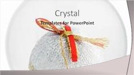  Presentation with paths - Presentation theme with christmas decorations ball inside of transparent glass sphere isolated on white with clipping paths background and a white colored foreground