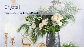  Presentation with flower candles - PPT layouts having christmas-decorations-candles-and-flower and a  colored foreground
