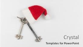  Presentation with lock key - PPT layouts with christmas-decorations-decorative-house background and a white colored foreground