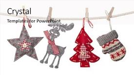  Presentation with vintage christmas - PPT theme consisting of christmas decorations hanging isolated background and a white colored foreground