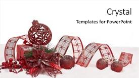  Presentation with year still life christmas - Cool new PPT layouts with christmas decorations lying on winter backdrop and a white colored foreground