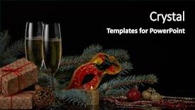  Presentation with year still life christmas - Beautiful slides featuring christmas decorations on a black backdrop and a black colored foreground