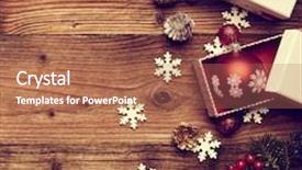  Presentation with vintage christmas - PPT theme enhanced with a rustic wood background background and a coral colored foreground