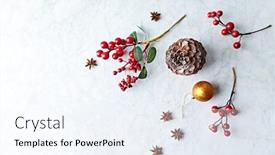  Presentation with gray marble - Beautiful PPT theme featuring christmas-decorations-on-gray-marble backdrop and a sky blue colored foreground