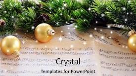  Presentation with music sheets - Cool new presentation theme with christmas decorations on music sheets backdrop and a lemonade colored foreground