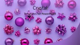  Presentation with purple festive christmas red - Cool new PPT theme with christmas decorations on purple background backdrop and a light blue colored foreground