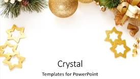  Presentation with white christmas - Slide set enhanced with christmas decorations on the white background and a white colored foreground