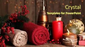  Presentation with christmas lights - Theme featuring christmas decorations on wall with lights background background and a tawny brown colored foreground