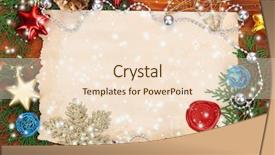  Presentation with vintage pape - Slide set enhanced with christmas decorations on wooden background background and a lemonade colored foreground