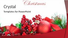  Presentation with white christmas - PPT theme featuring christmas decorations over white background and a white colored foreground