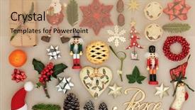  Presentation with christmas food - Slide deck featuring christmas decorations with peace sign background and a coral colored foreground