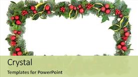  Presentation with christmas red - Presentation enhanced with christmas decorative background border background and a soft green colored foreground