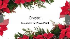  Presentation with border flower - Amazing slide deck having christmas decorative border of poinsettia backdrop and a white colored foreground