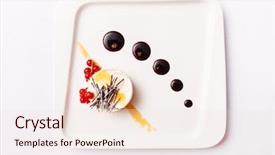  Presentation with cheesecake - Amazing PPT theme having christmas dessert - cheesecake with chocolate sauce backdrop and a lemonade colored foreground