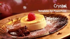 Presentation with ice cream - Colorful PPT theme enhanced with christmas dessert - french burn cream with ice backdrop and a  colored foreground