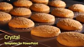  Presentation with baking cookies - Slide set consisting of christmas dessert - sugar cookies baking in oven background and a tawny brown colored foreground