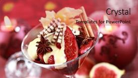  Presentation with bourbon - Beautiful presentation featuring christmas dessert with berries figs backdrop and a  colored foreground
