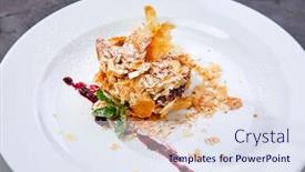  Presentation with dessert - Slide deck with christmas-dessert-with-berries background and a sky blue colored foreground