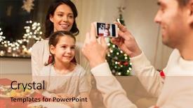  Presentation with christmas dinner - Presentation consisting of christmas dinner and taking picture background and a coral colored foreground