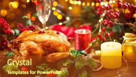  Presentation with christmas dinner - Audience pleasing presentation theme consisting of christmas dinner roasted chicken winter backdrop and a tawny brown colored foreground