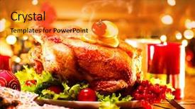  Presentation with christmas dinner - Amazing theme having christmas dinner roasted chicken winter backdrop and a gold colored foreground
