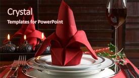  Presentation with napkins - Slides featuring christmas dinner table with red placemats and napkins background and a wine colored foreground