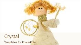  Presentation with christmas angel - Theme with christmas doll an angel made background and a lemonade colored foreground