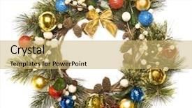  Presentation with white christmas - Cool new PPT layouts with christmas door decoration isolated backdrop and a yellow colored foreground