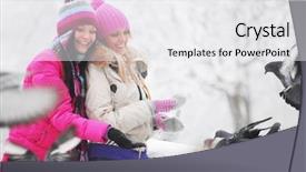  Presentation with give - PPT layouts having christmas dove - winter women give food background and a  colored foreground