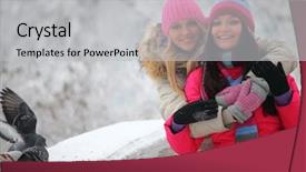  Presentation with dove - PPT theme having christmas dove - winter women background and a light gray colored foreground