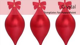  Presentation with droplet - Theme featuring christmas droplet shaped red decorations isolated over white background with reflection background and a red colored foreground