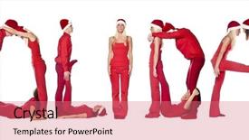  Presentation with christmas elf - Amazing slides having christmas elf - group of red dressed people backdrop and a  colored foreground