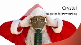  Presentation with global warming - Theme featuring christmas elf - isolated on white santa claus background and a white colored foreground