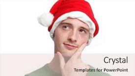  Presentation with christmas elf - Beautiful PPT layouts featuring christmas elf - man with a santa hat backdrop and a lemonade colored foreground