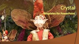  Presentation with christmas elf - Presentation theme having christmas elf - some magic creature toy background and a tawny brown colored foreground