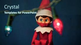  Presentation with elf - PPT layouts with christmas-elf-on-the-shelf background and a navy blue colored foreground