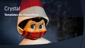  Presentation with elf - Colorful slide deck enhanced with christmas-elf-on-the-shelf backdrop and a wine colored foreground