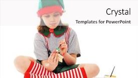  Presentation with christmas elf - PPT layouts having christmas elf painting a little background and a white colored foreground