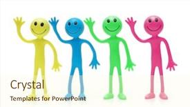  Presentation with white christmas - Cool new presentation theme with christmas emoticon - four smilies of various colours backdrop and a cream colored foreground