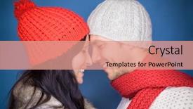 Presentation with pair - Slide deck enhanced with christmas enjoying pair of two background and a coral colored foreground