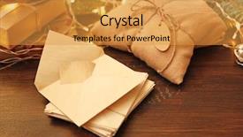  Presentation with envelope - Colorful presentation design enhanced with christmas envelope with pullover gift backdrop and a gold colored foreground