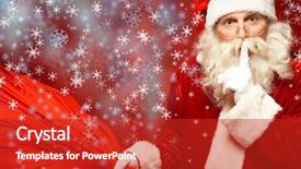  Presentation with forefinger - Slide deck consisting of christmas eve - portrait of santa claus background and a crimson colored foreground