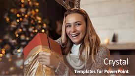  Presentation with golden christmas - Theme consisting of christmas-eve-at-home-beautiful background and a tawny brown colored foreground