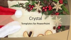 Presentation with pies - Slide deck enhanced with christmas eve blank letter to santa with hat mince pies holly bauble decorations and winter greenery on parchment paper over oak background background and a lemonade colored foreground