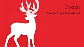  Presentation with design christmas holiday - Presentation theme enhanced with christmas-eve-reindeer-north-pole background and a red colored foreground